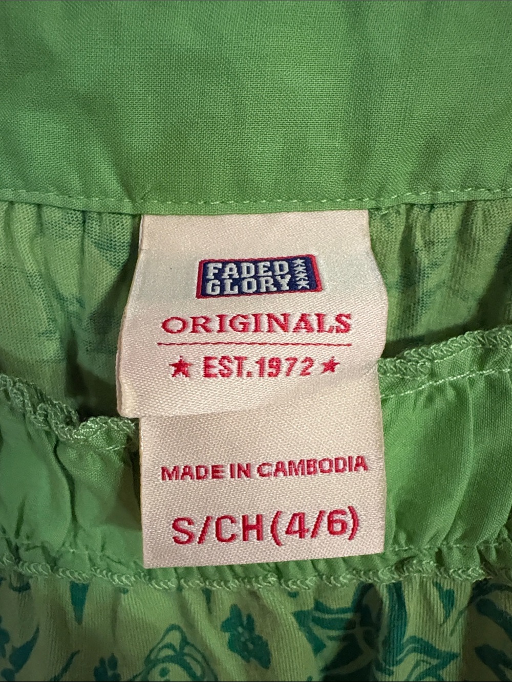 Faded Glory Lime Green Paisley/Floral Square-Neck Top - Picture 4 of 6